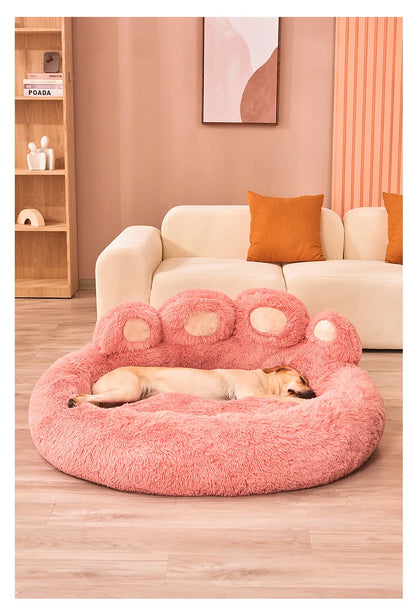 Fluffy Dog Bed Winter Warm Large Pet Products Small Sofa Baskets Pets Kennel Mat Puppy Cats Supplies Basket Blanket Accessories