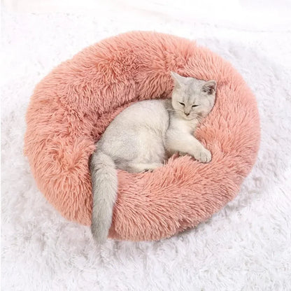 Super Soft Pet Cat Bed Plush Full Size Washable Calm Bed Donut Bed Comfortable Sleeping Artifact Suitable For Winter