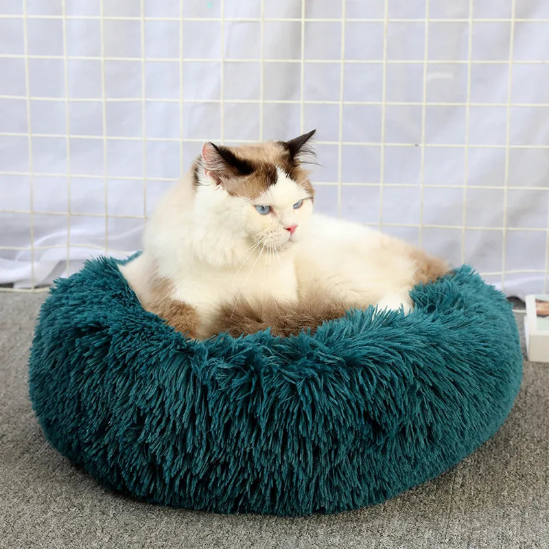 Super Soft Pet Cat Bed Plush Full Size Washable Calm Bed Donut Bed Comfortable Sleeping Artifact Suitable For Winter