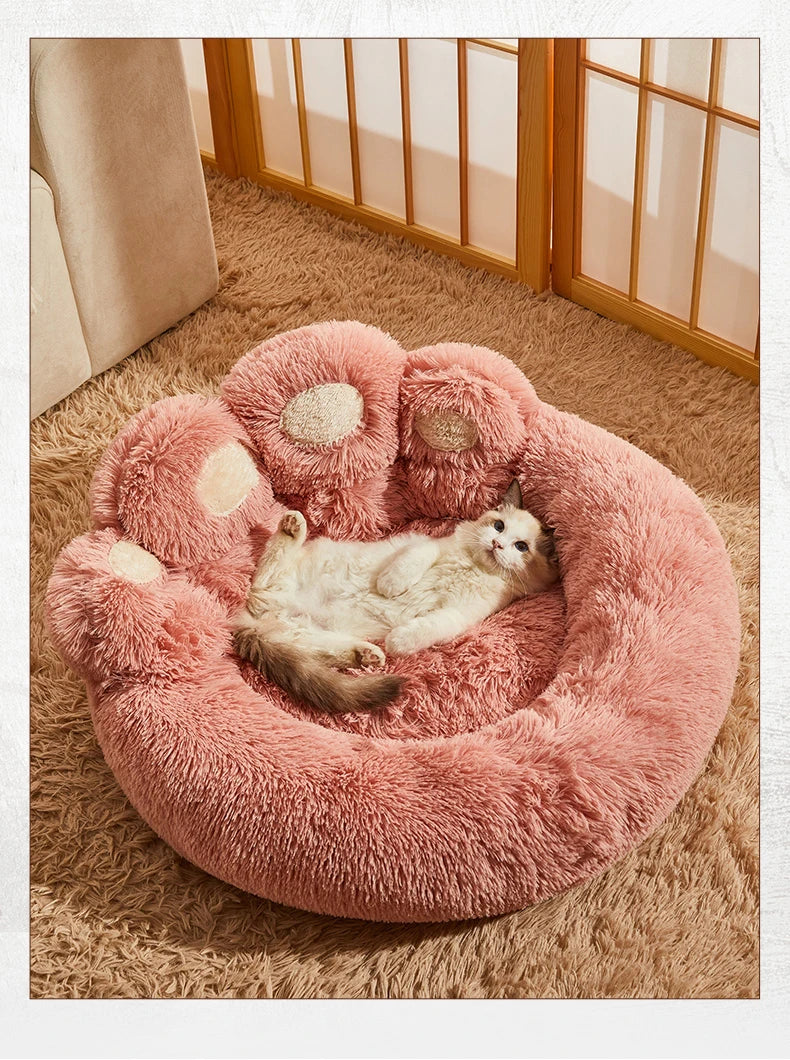 Fluffy Dog Bed Winter Warm Large Pet Products Small Sofa Baskets Pets Kennel Mat Puppy Cats Supplies Basket Blanket Accessories