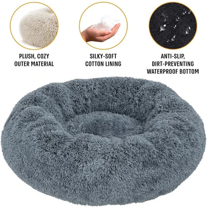 Super Soft Pet Cat Bed Plush Full Size Washable Calm Bed Donut Bed Comfortable Sleeping Artifact Suitable For Winter